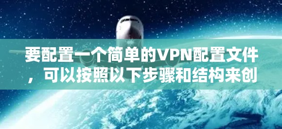 要配置一个简单的VPN配置文件，可以按照以下步骤和结构来创建并填写。以下是一个示例配置文件，您可以根据需要调整和修改